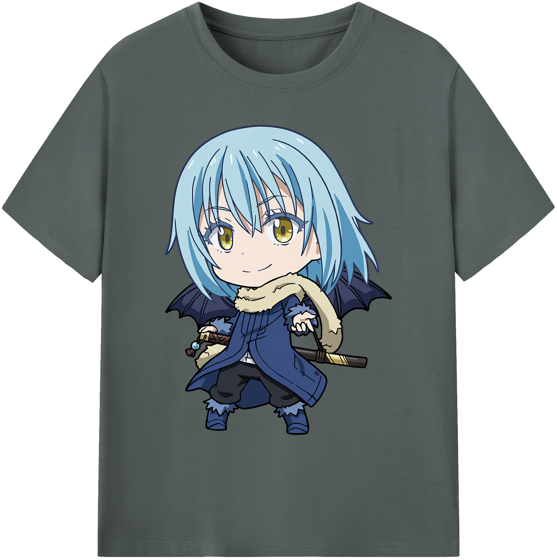 （画像用） 転スラ Regarding Reincarnated to Slime 綿100％ メンズ半袖Tシャツ｜肌触りやわらか＆通気性